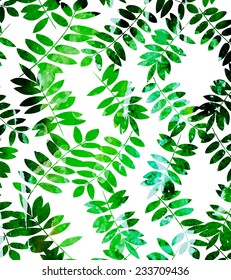 watercolor vector background with leaves and twigs