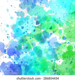 Watercolor vector background. Paint splash. Abstract handmade texture. Grunge backdrop. Artistic wallpaper.