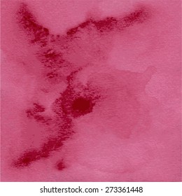 Watercolor vector background painted with natural dyes - Hibiscus on watercolor paper