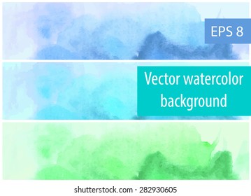 Watercolor vector background set.