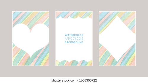 watercolor vector background set : colorful