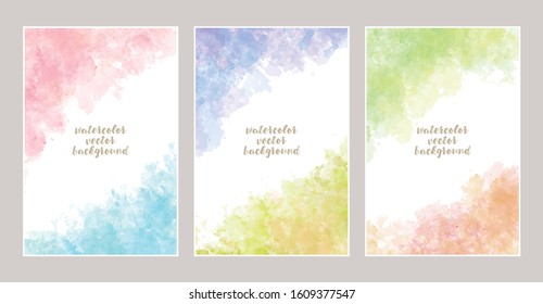 watercolor vector background set : colorful