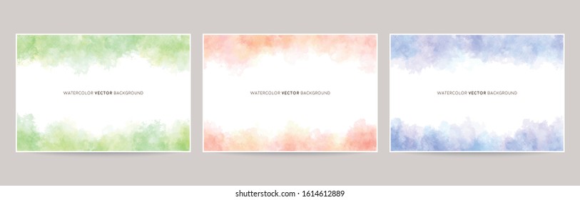 watercolor vector background set : pale mixed color