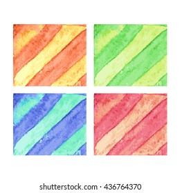 Watercolor vector backgrounds with stripes