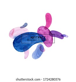 Plantilla de banner vectorial de color de agua con formas abstractas de lágrima azul-púrpura - fondo, afiche y plantilla de tarjeta.