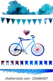 watercolor vector bicycle