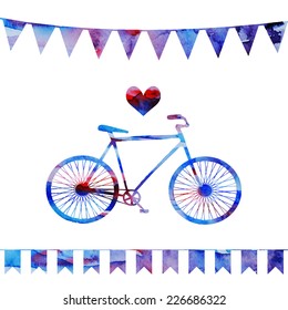 watercolor vector bicycle