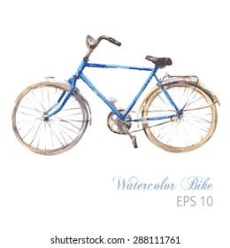 Watercolor Vector Bicycle Vector Illustration
