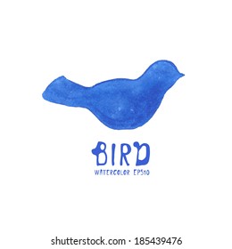 Watercolor vector bird. 