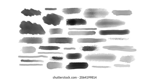 watercolor vector black and white spots and lines on white background