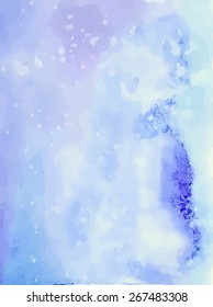 watercolor vector blue background with white spray