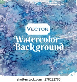 Watercolor vector blue salt background