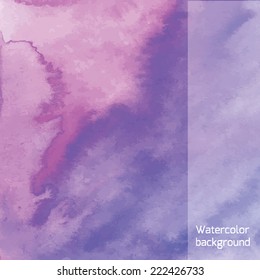 Watercolor vector blue and violet color  background