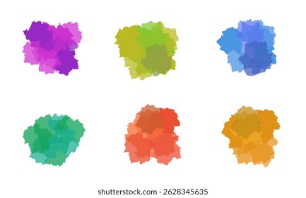 Watercolor vector brush strokes collection, color splash, watercolor stain, paint blot, abstract texture, artistic background design