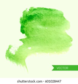Watercolor vector brush texture, hand drawn splash isolated on light background