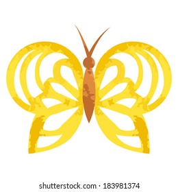 Watercolor vector with butterfly