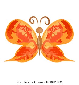 Watercolor vector with butterfly