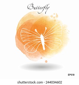 Watercolor vector butterfly 