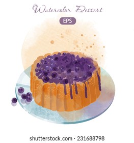 Watercolor vector cake