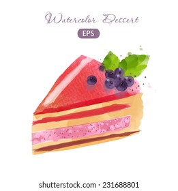 Watercolor vector cake