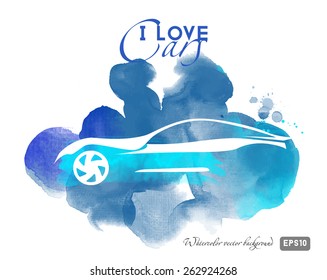 Watercolor vector car