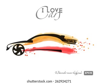 Watercolor vector car