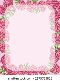 Watercolor vector card, background with raspberries