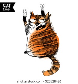 watercolor vector cat character