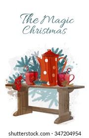 watercolor vector christmas background