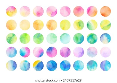 watercolor vector circle set: background for titles and logos