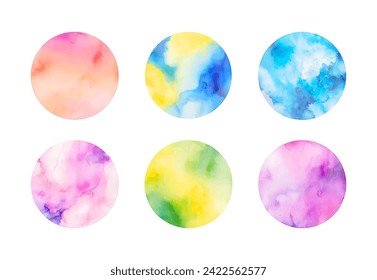 watercolor vector circle set: background for titles and logos