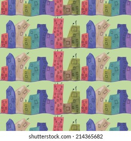 watercolor vector city,seamless pattern,colored city, colored watercolor,vector illustration,watercolor background,vector city seamless pattern