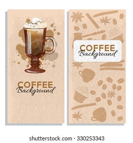 watercolor vector coffee background