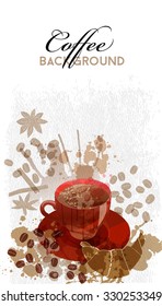 watercolor vector coffee background