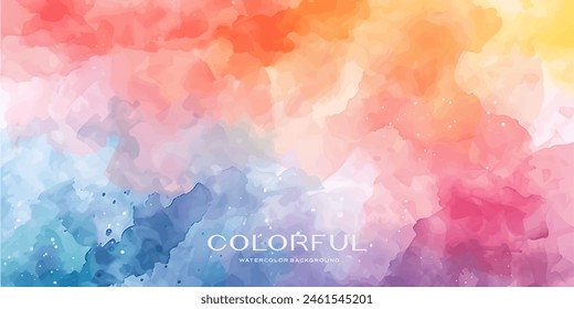 Watercolor vector colorful abstract background