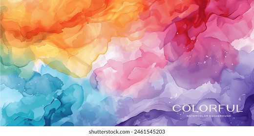 Watercolor vector colorful abstract background