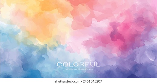 Watercolor vector colorful abstract background