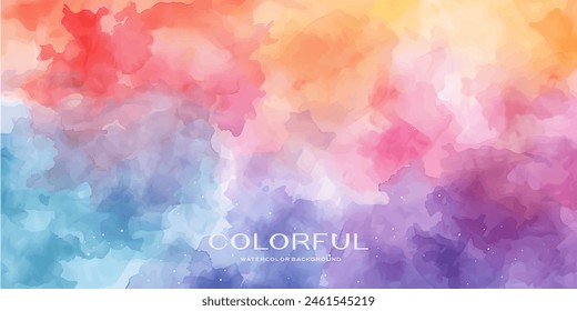 Watercolor vector colorful abstract background