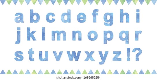  watercolor vector colorful alphabets :blue
