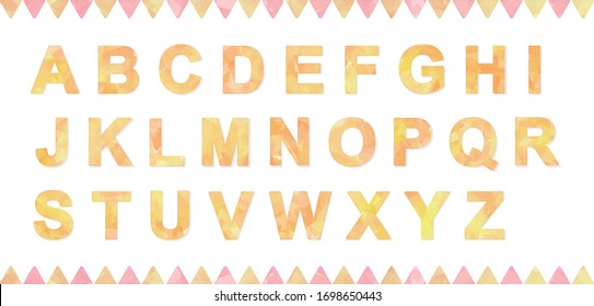 watercolor vector colorful alphabets :orange