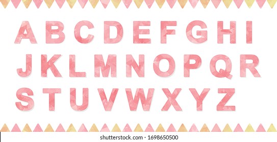 watercolor vector colorful alphabets :pink