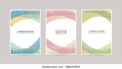 watercolor vector colorful frames set