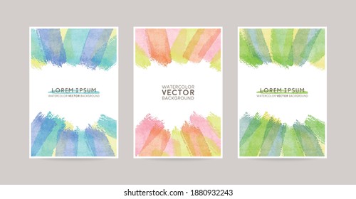 watercolor vector colorful frames set