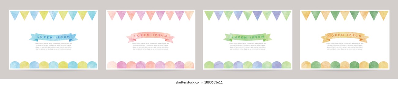 watercolor vector colorful frames set