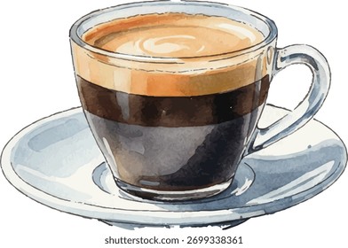 Vector de acuarela en una taza de café