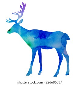 watercolor vector deer
