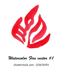 Watercolor vector fire