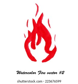 Watercolor vector fire