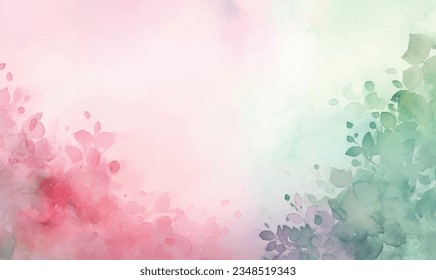 Watercolor vector floral background, pattern, texture. For design, pastel colors
