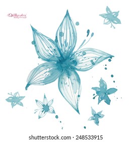 Watercolor vector flower